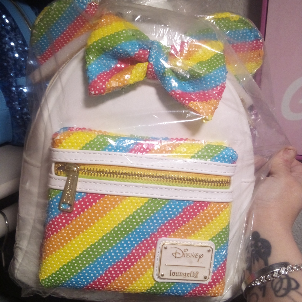 Loungefly Rainbow Aequin Backpack Vibrant Colors